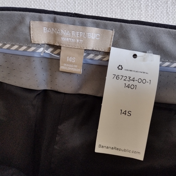 NWT Banana Republic Black Martin-Fit Lightweight Straight Leg Pants Women's 14S - Picture 5 of 7